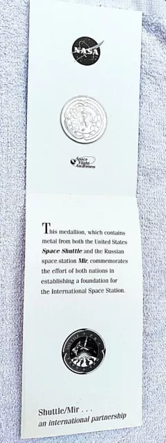 NASA Space Shuttle & Russian Space Station Mir Medallion Coin International