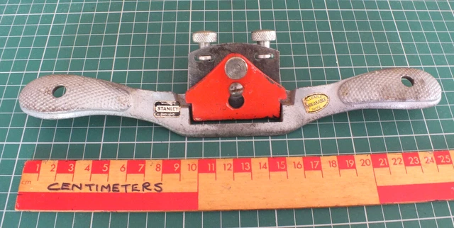Vintage Stanley Spoke Shave Flat Bottom & Twin Adjusters 2