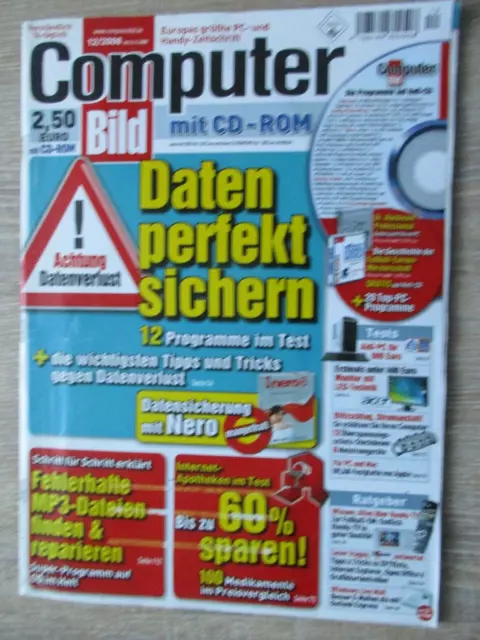 Computer Bild 12/2008 mit 2 CDs: Daten perfekt sichern, Internetapotheken im Tes