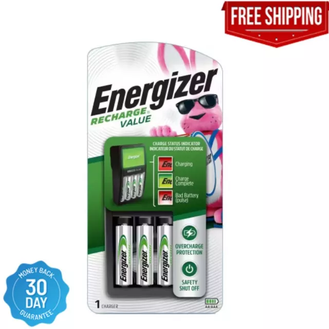 Energizer Rechargeable AA and AAA Battery Charger with 4 AA NiMH Batteries