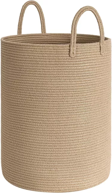 Tall Woven Laundry Basket 72L Wicker Hamper Blanket Clothes Towel Large Clothes
