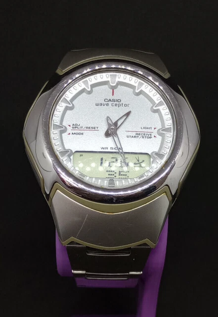 CASIO WAVE CEPTOR Analog-Digital Stainless Steel Men's Watch WVA-104H £ ...