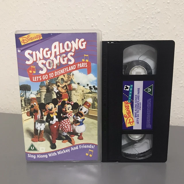 DISNEY SING ALONG Songs Vhs Video - Let’s Go To Disneyland Paris - Walt