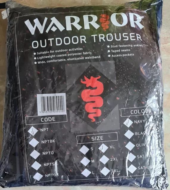 NEW: Warrior Navy Outdoor Trouser Size XL