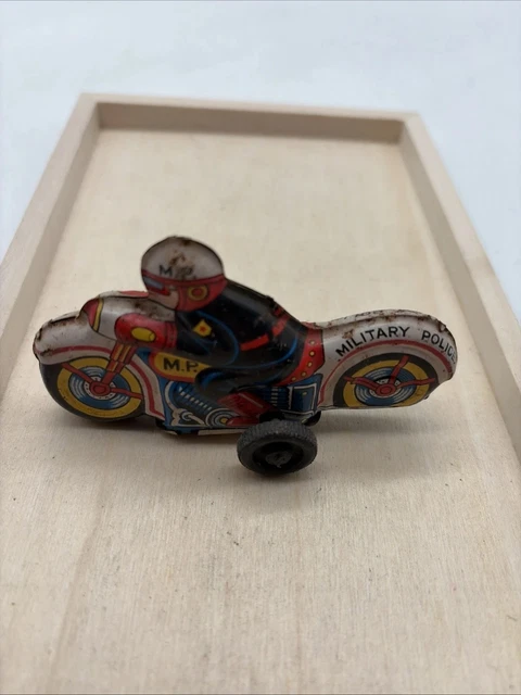 Jouet Ancien Motocyclette De Police - Friction - Litho Tin - Made In Japan