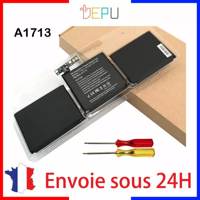 A1713 OEM Batterie MacBook Pro RETINA 13" A1708 2016-17 11.4V 54.5W 1an garantie