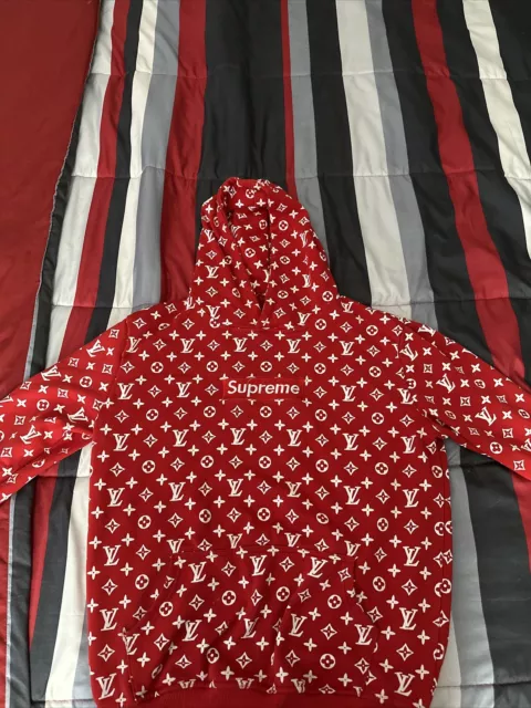 Supreme x Louis Vuitton Box Logo Hooded Sweatshirt Red Men's