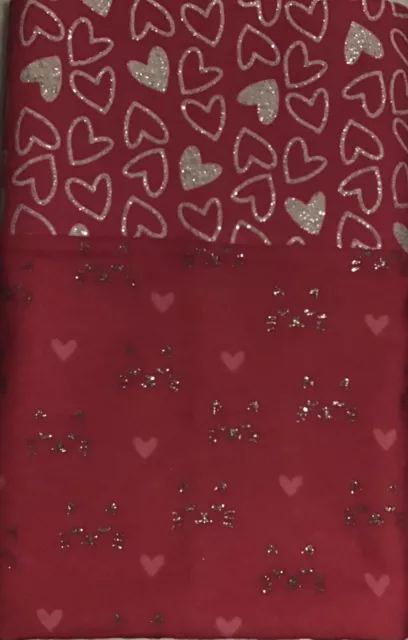 NEW Flannel Pillow Case Glittery Cats And Hearts Hot Pink Free Shipping