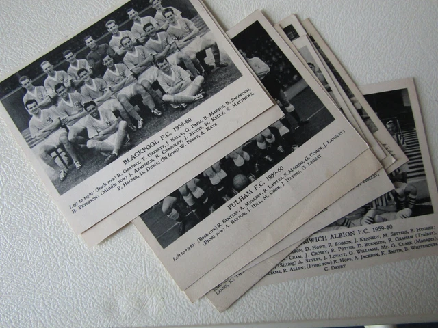 Fleetway Publikationen Fußballmannschaften 1959 1960 Karten Varianten (ef6)