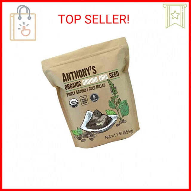 Anthony's Organic Ground Chia Seed, 1 lb, Finely Ground, Cold Milled, Gluten Fre