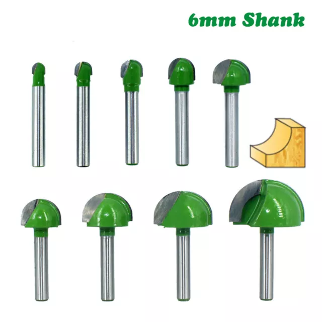 6mm Shank Core Box Router Bit Round Nose Cove Core Box Cutter Bit Woodworking