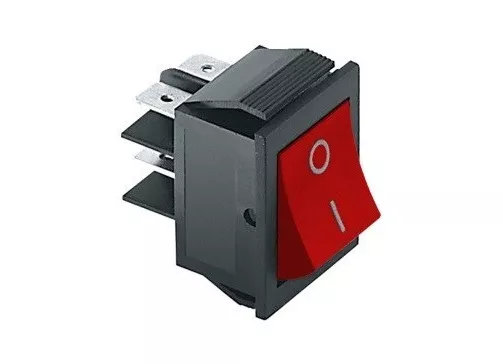 Interruttore a bilanciere 220V 15A bipolare con tasto rosso 12V switch 35x25