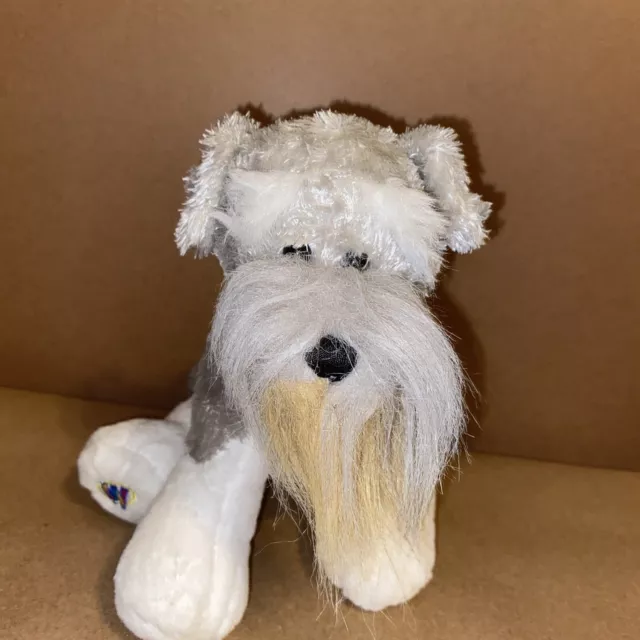 GANZ Webkinz Schnauzer Toy Plush Small Gray White Puppy Dog Stuffed Animal HM159