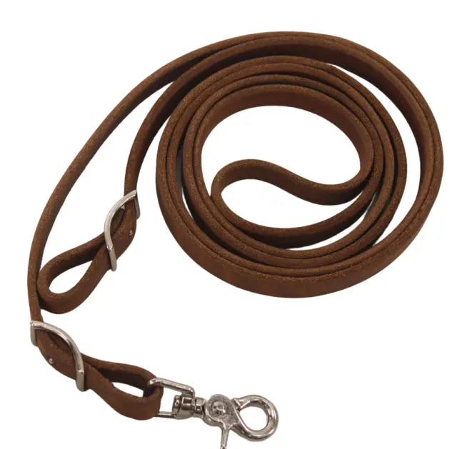 Amish Made in the USA Harness Leather Heavy Duty 7' Roper Reins Horse Tack