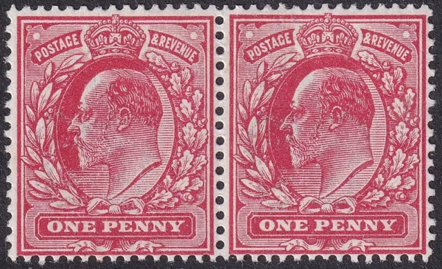 SG 282 SPEC M7(4) 1d Pale Rose Carmine PERF 15X14 Fine Mint PAIR CAT £44+