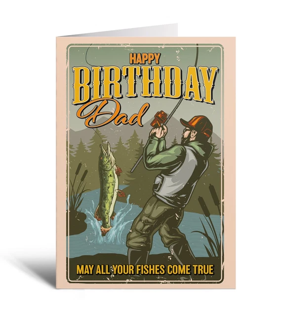 FISHING FUNNY BIRTHDAY Card Dad Husband Son Uncle Grandad Brother