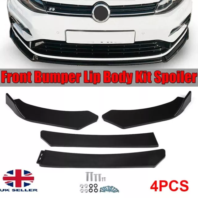 Universal Car Front Bumper Lip Body Splitter Kit Spoiler Chin Black New