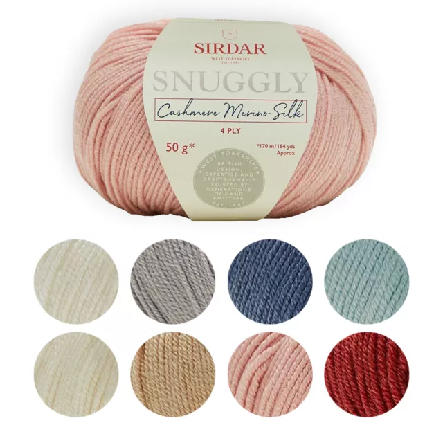 Sirdar Knitting Wool Yarn Snuggly Cashmere Merino Silk 4Ply Sport Crochet Baby