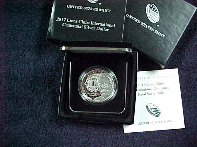 2017 P LIONS Clubs International Centennial Proof Silver Dollar