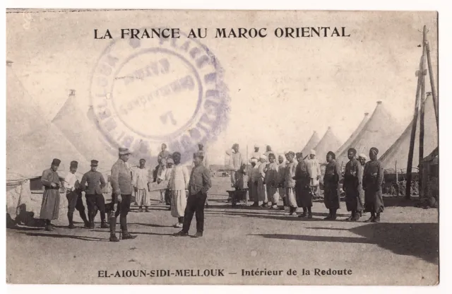 Cpa Maroc - El Aioun Sidi Mellouk - Redoute Interior - Tirailleurs 1915