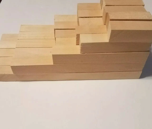 Tilo, Paquete De 5 Bloques De Madera Tallada De 2 "X 2" X 6