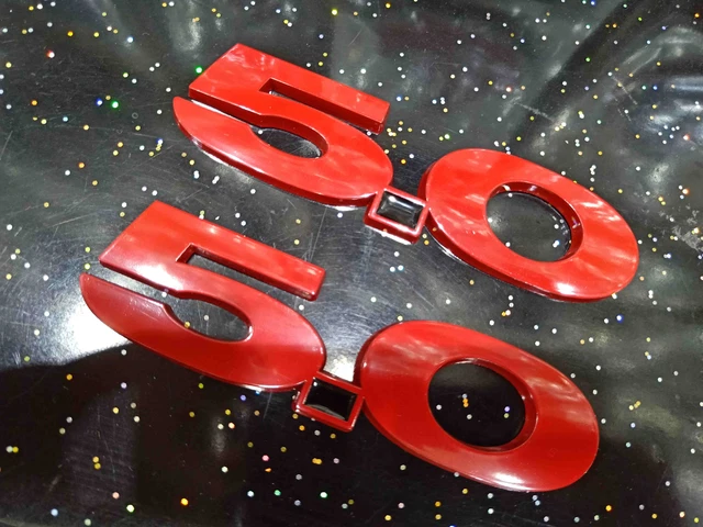 Gloss Red 5.0 Emblem Badge F150 Sticker Side Decal For Mustang GT5.0 -2PCS