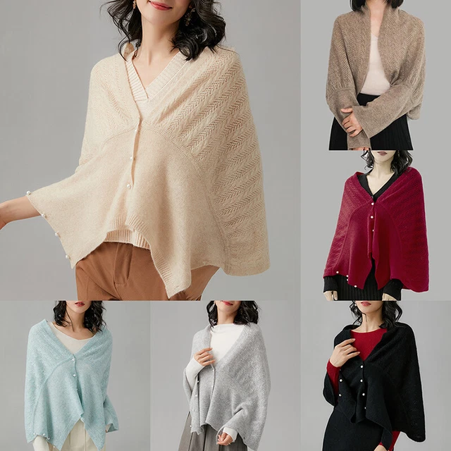 Écharpe En Cachemire Avec Pompons Pour Femme, Poncho, Pashmina, Châle Doux, Garder Au Chaud, Cape Extérieure, Nouvelle Collection Hiver