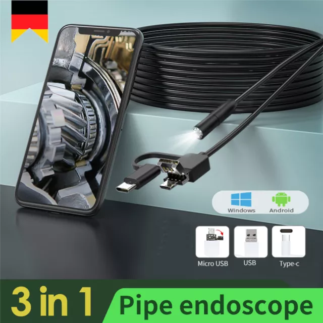 5M 10M USB LED Endoskop Wasserdicht Endoscope Inspektion Kamera Für Android PC