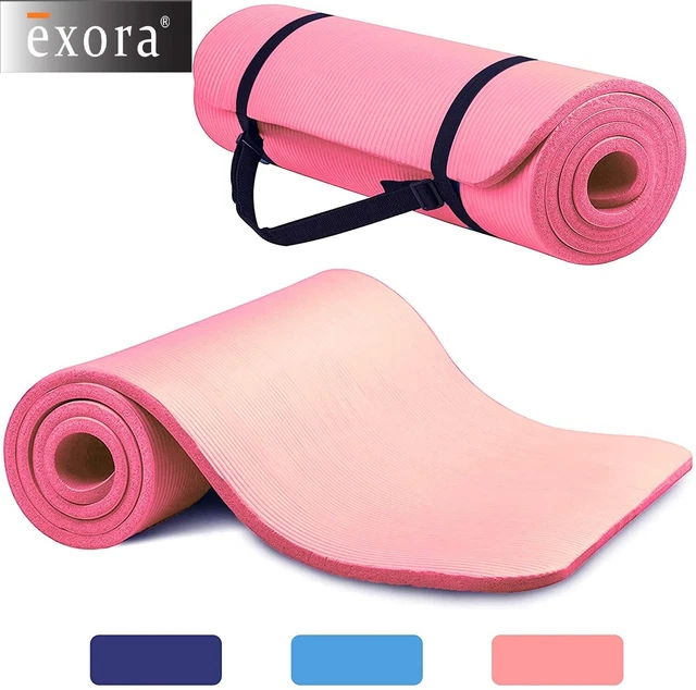 Extra Thick Yoga Mat 12mm Non Slip Exercise Pilates Gym Picnic Camping Strap Bag