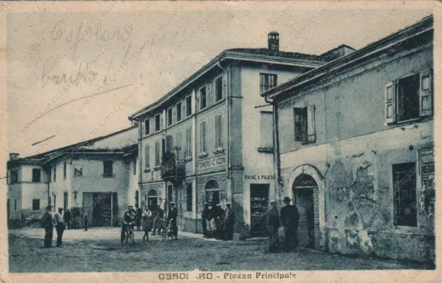 OSSOLARO Piazza Principale Forneria Azzini Cremona Cartolina animata