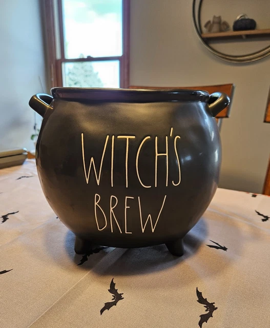 NEW Rae Dunn WITCH'S BREW Large Black Cauldron Pot w/Recipe on back Halloween NEW Rae Dunn WITCH'S BREW Large Black Cauldron Pot w/Recipe on back Halloween
