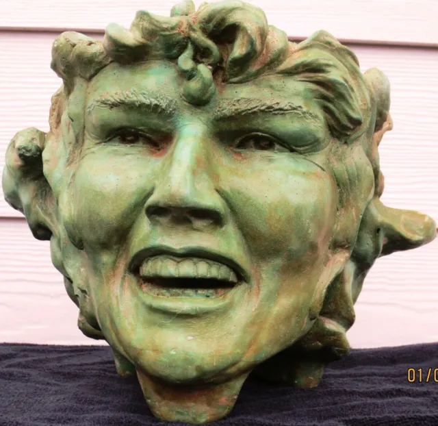 Handmade Green Goddess Sculpted Plant Pot, Very Unusual, by Claybraven