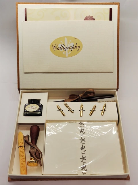 Crelando Calligraphy Set CRELANDO 30 PIECE Calligraphy Ink Holder, Nibs, Seal Stamp