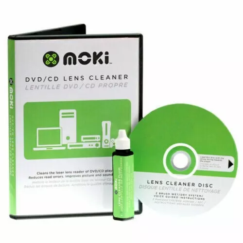 MOKI CD DVD Player Head CLEANER Kit NEW cleaning disk disc lens laser game movie