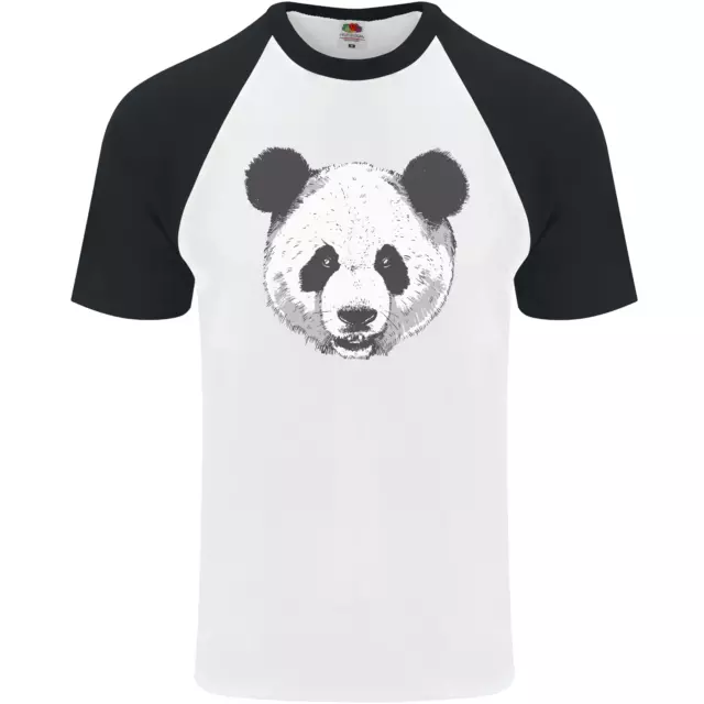 A Panda Bear Face Mens S/S Baseball T-Shirt