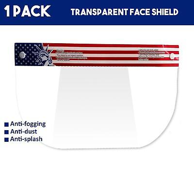 Face Shield Safety Visor Protector Unisex Washable Reusable American Flag 1 Pc
