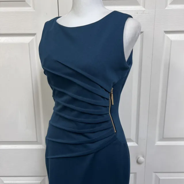 Ivanka Trump Navy ￼Blue Sleeveless Dress Size 2 Zipper