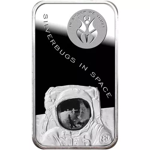 Silverbugs In Space 1 oz .999 Fine Silver Art Bar Mint w/Capsule - IN STOCK!!