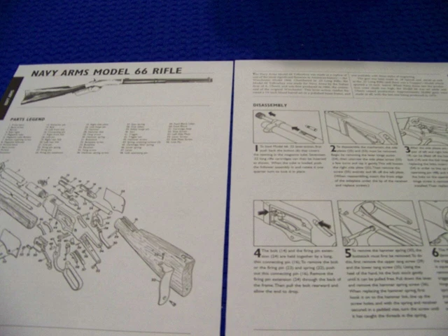 NAVY ARMS MODEL 66 Rifle (.22 L/R) ..Legend/Exploded View/Disassembly ...