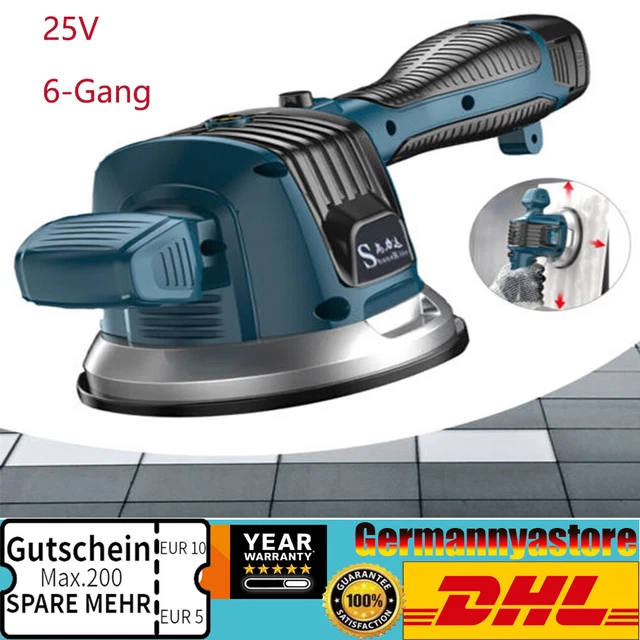 25V Fliesenvibrator Keramikfliesen R ttler Richtmaschine 6-Gang Mit 2 Batterien
