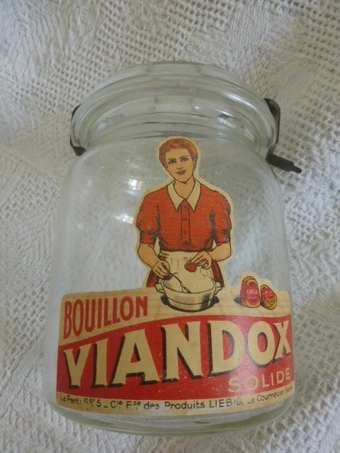 Ancien Bocal En Verre Vert Manufrance Saint Etienne – 1 Litre – Occasion (rouille Sur Métal)