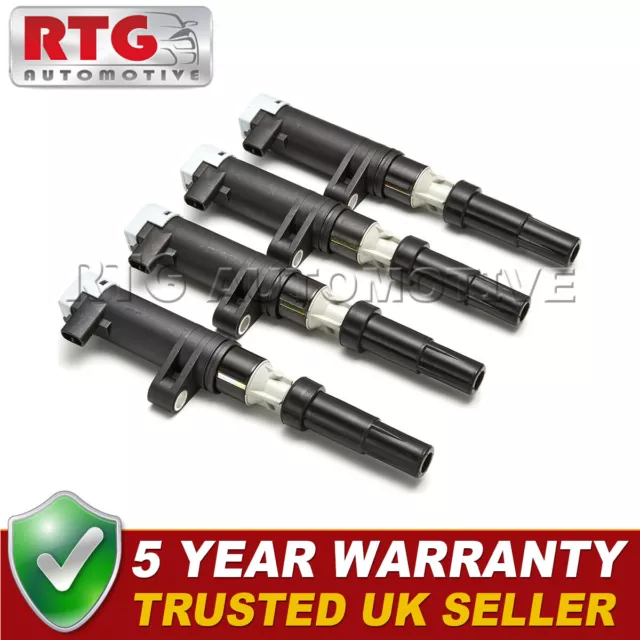 4x Pencil Ignition Coil Packs Fits Renault Clio (Mk3) 197