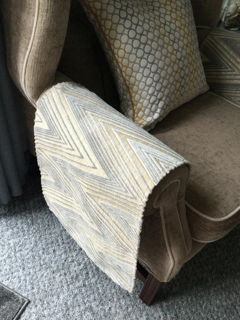 PAIRs of Chair Arm Back Cover Antimacassar Sofa Armchair EGG SHELL SOFT TOUCH