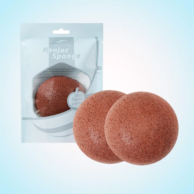 Semicírculo práctico facial de carbón natural esponja Konjac 3 piezas