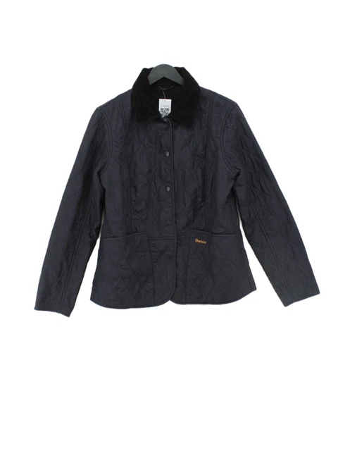 Barbour Women's Coat UK 14 Blue 100% Polyamide Quilted