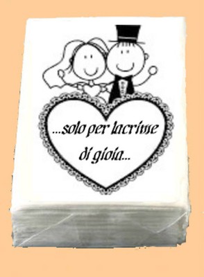 OMAGGIO Ares 50X9 FAZZOLETTI ECONOMICI MATRIMONIO lacrime di gioia  ARES 30 