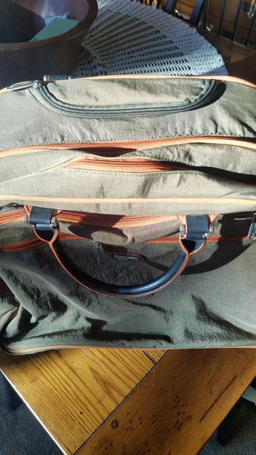 Vintage Baggallini Rolling Tote Airport Travel Bag Sand Brown Orange Trim