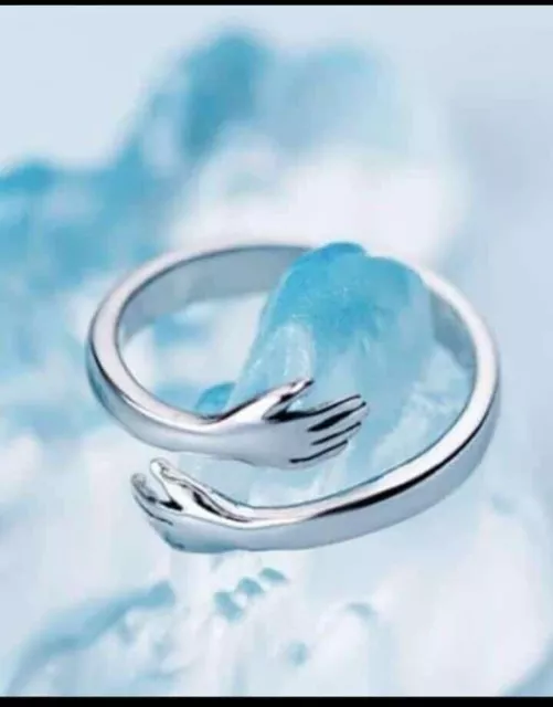 Bague câlin en argent sterling 925, amour pour toujours, bague de couple,...