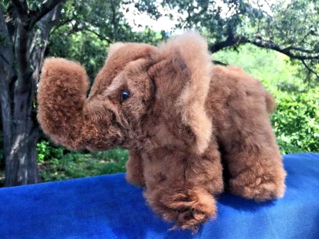 Vintage Alpaca Fur ❤️ HANDMADE ❤️ TEDDY BEAR ELEPHANT ❤️ ONE OF A KIND 8" ❤️j8