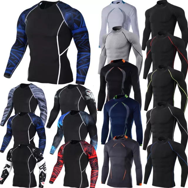 Chemises D'entraînement À Manches Longues Pour Hommes Rash Guard À Séchage F